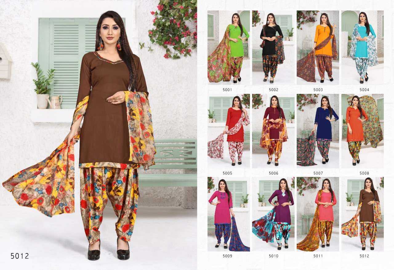 MILLY VOL-35 BY SWEETY FASHION 5001 TO 5012 SERIES BEAUTIFUL SUITS STYLISH FANCY COLORFUL CASUAL WEAR & ETHNIC WEAR LEON CRAP PRINTED DRESSES AT WHOLESALE PRICE