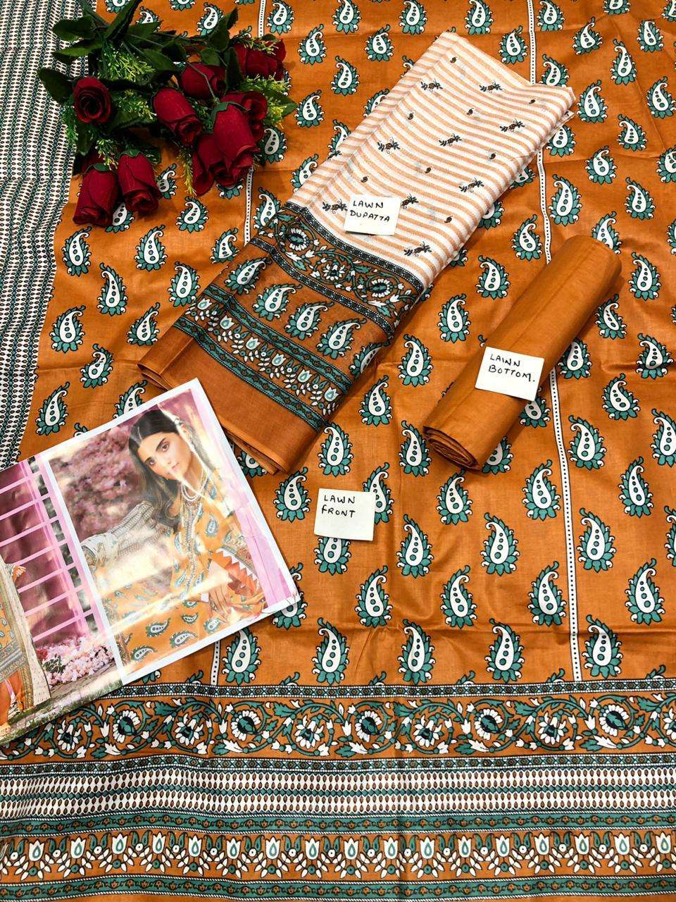 HUDA FATIMA PREMIUM LAWN COLLECTION BY HUDA FATIMA 01 TO 10 SERIES BEAUTIFUL COLORFUL STYLISH FANCY CASUAL WEAR & ETHNIC WEAR & READY TO WEAR PURE CAMBRIC PRINTED DRESSES AT WHOLESALE PRICE