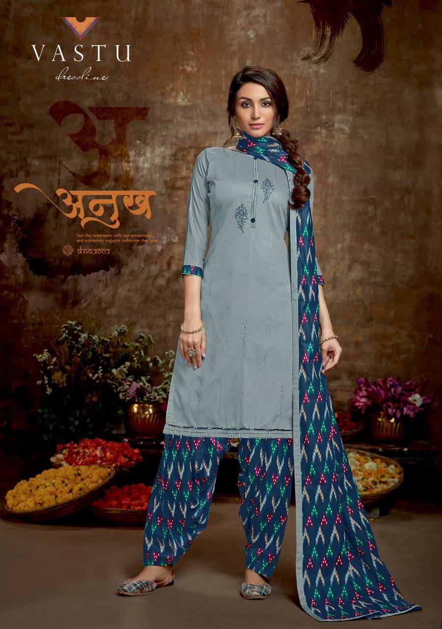 Kiara Patiyala By Vastu Tex 3001 To 3005 Series Beautiful Colorful Stylish Fancy Casual Wear & Ethnic Wear & Ready To Wear Jam Satin With Work Dresses At Wholesale Price