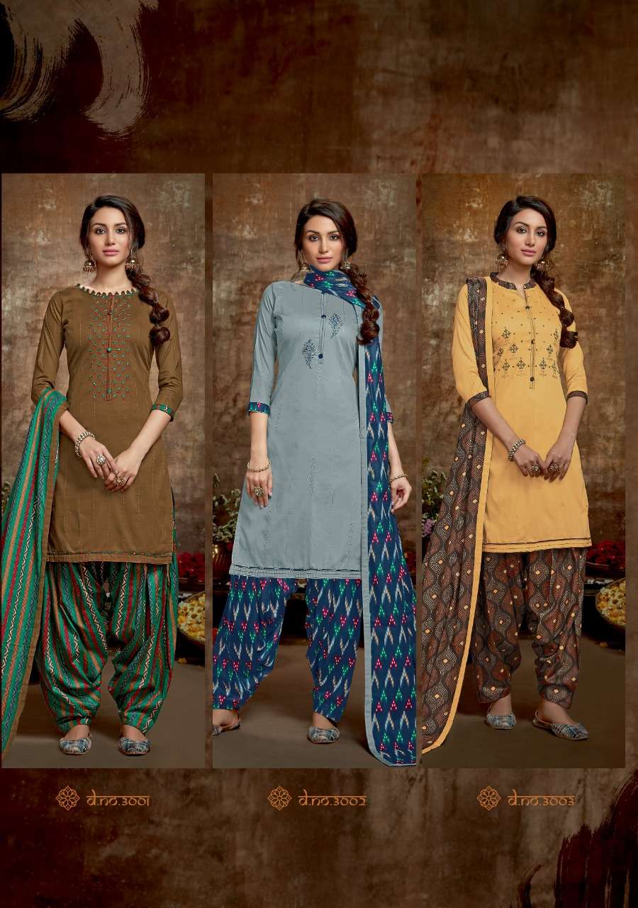 Kiara Patiyala By Vastu Tex 3001 To 3005 Series Beautiful Colorful Stylish Fancy Casual Wear & Ethnic Wear & Ready To Wear Jam Satin With Work Dresses At Wholesale Price