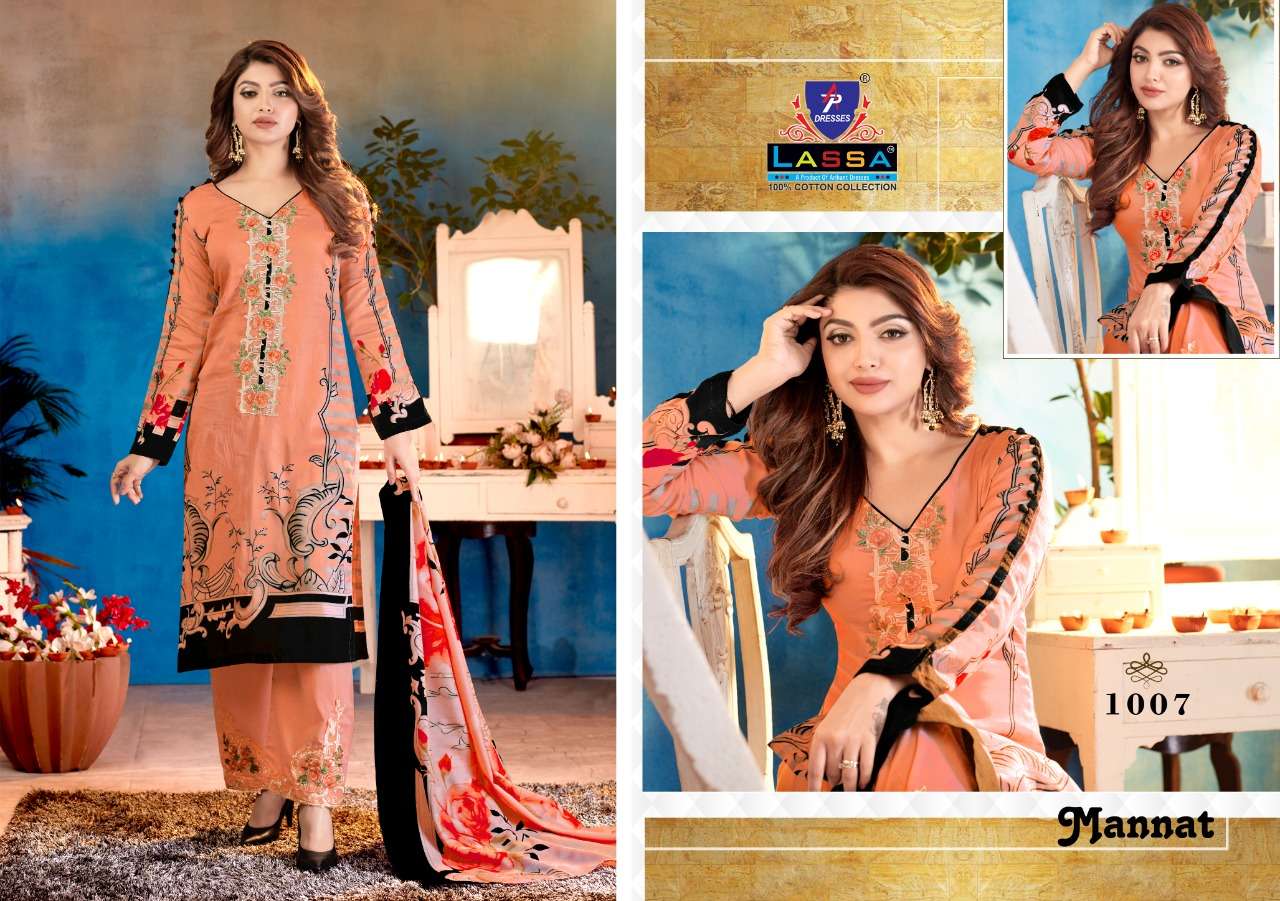 MANNAT BY LASSA 1001 TO 1008 SERIES BEAUTIFUL COLORFUL STYLISH FANCY CASUAL WEAR & ETHNIC WEAR & READY TO WEAR FANCY DRESSES AT WHOLESALE PRICE