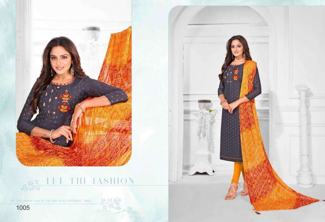 BHANDEJ CRUSH BY SHAGUN LIFESTYLE 1001 TO 1012 SERIES BEAUTIFUL STYLISH FANCY COLORFUL CASUAL WEAR & ETHNIC WEAR MODAL BUTTI WITH HANDWORK DRESSES AT WHOLESALE PRICE