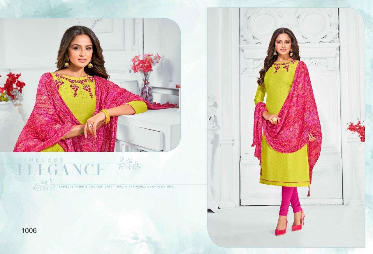 BHANDEJ CRUSH BY SHAGUN LIFESTYLE 1001 TO 1012 SERIES BEAUTIFUL STYLISH FANCY COLORFUL CASUAL WEAR & ETHNIC WEAR MODAL BUTTI WITH HANDWORK DRESSES AT WHOLESALE PRICE