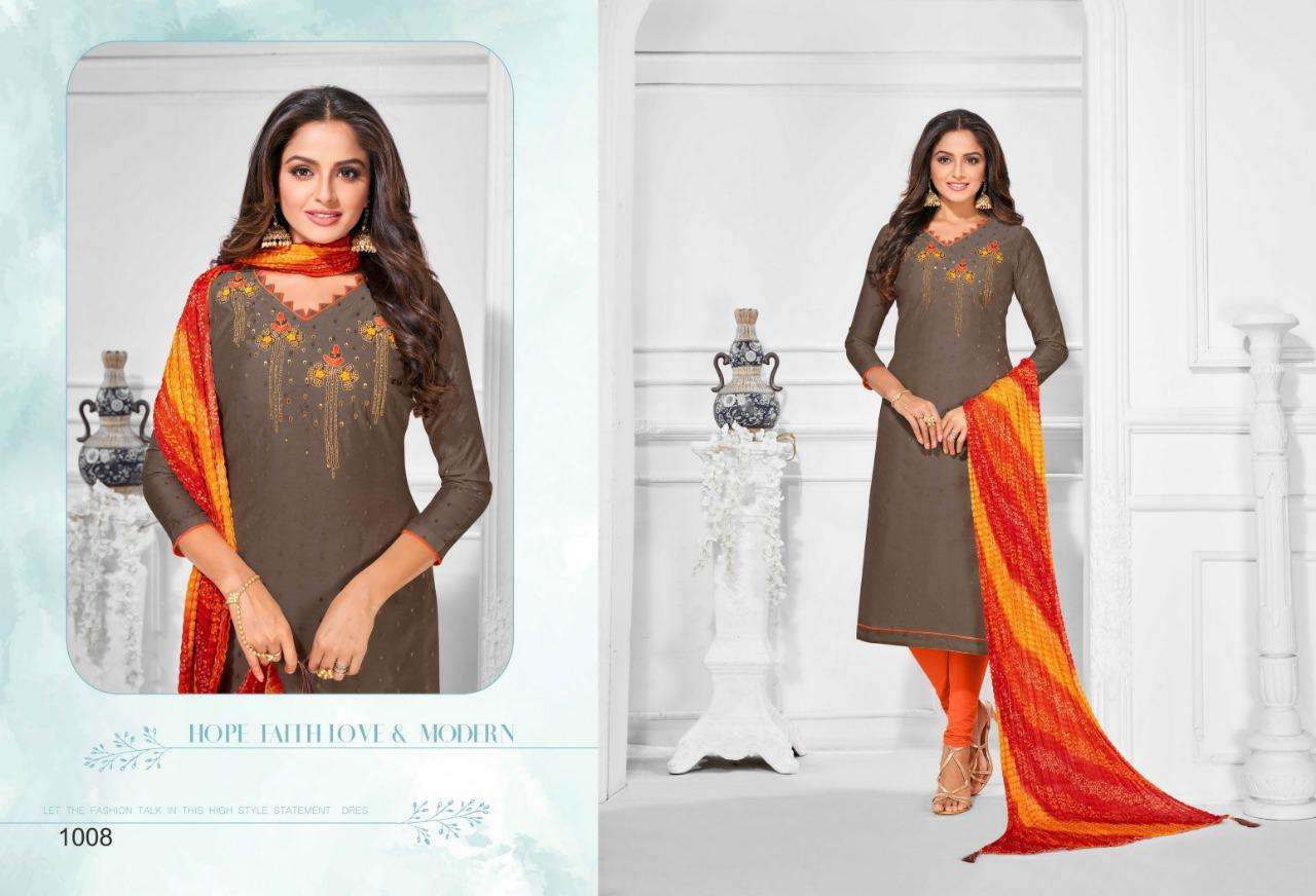 BHANDEJ CRUSH BY SHAGUN LIFESTYLE 1001 TO 1012 SERIES BEAUTIFUL STYLISH FANCY COLORFUL CASUAL WEAR & ETHNIC WEAR MODAL BUTTI WITH HANDWORK DRESSES AT WHOLESALE PRICE