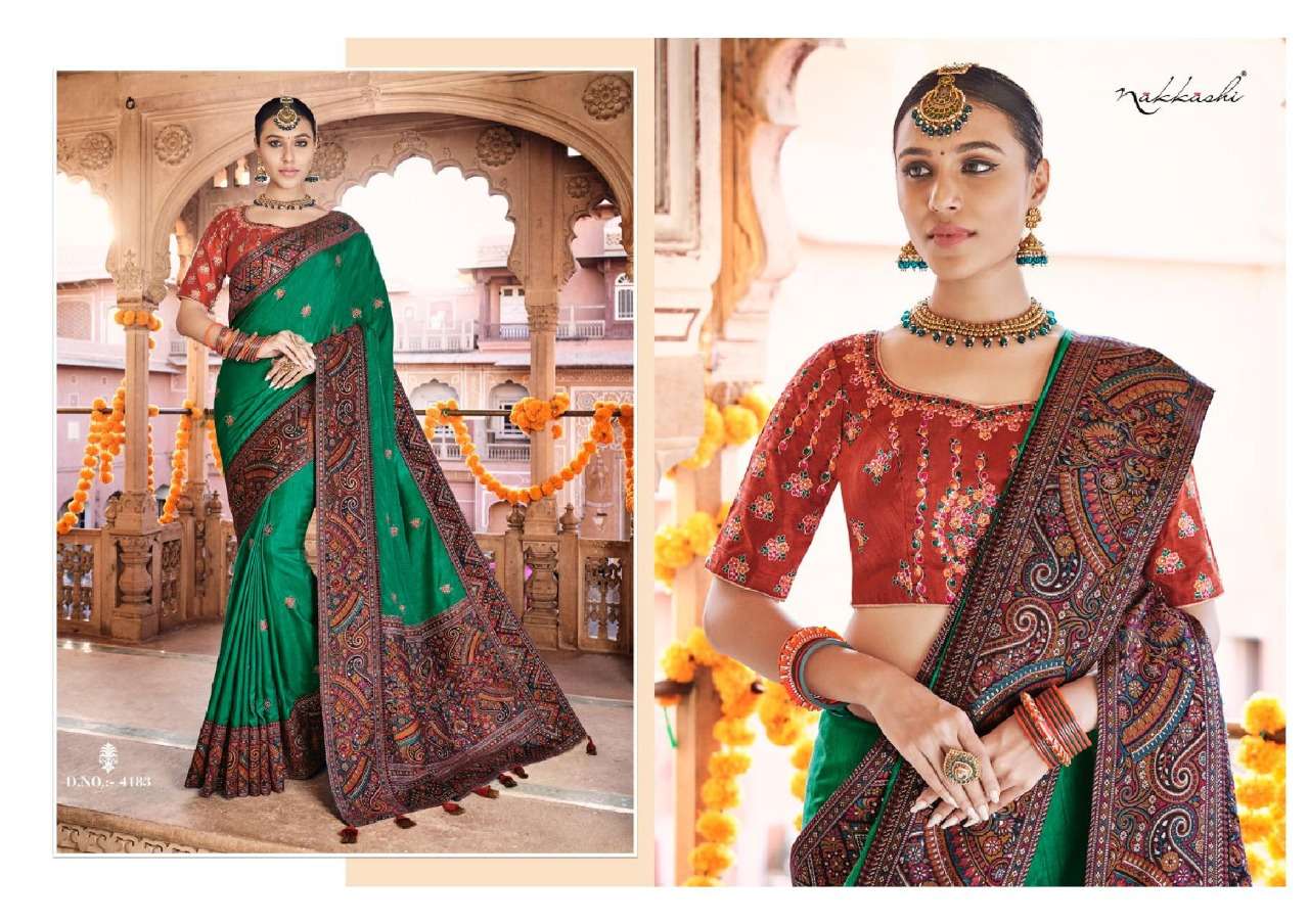 RESHAM BY NAKKASHI 4180 TO 4188 SERIES INDIAN TRADITIONAL WEAR COLLECTION BEAUTIFUL STYLISH FANCY COLORFUL PARTY WEAR & OCCASIONAL WEAR SILK SAREES AT WHOLESALE PRICE