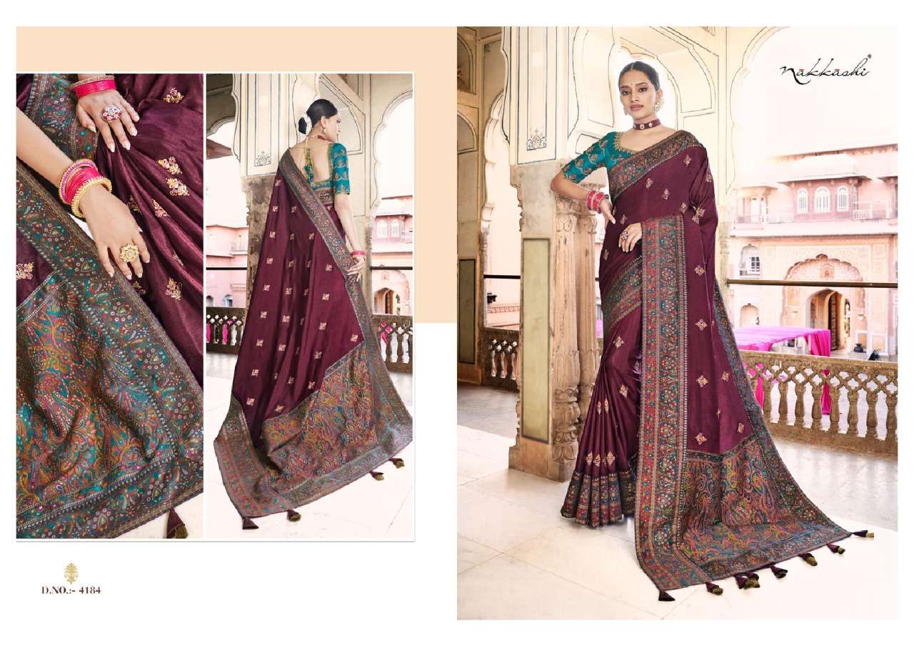 RESHAM BY NAKKASHI 4180 TO 4188 SERIES INDIAN TRADITIONAL WEAR COLLECTION BEAUTIFUL STYLISH FANCY COLORFUL PARTY WEAR & OCCASIONAL WEAR SILK SAREES AT WHOLESALE PRICE