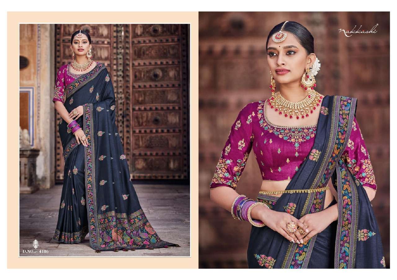 RESHAM BY NAKKASHI 4180 TO 4188 SERIES INDIAN TRADITIONAL WEAR COLLECTION BEAUTIFUL STYLISH FANCY COLORFUL PARTY WEAR & OCCASIONAL WEAR SILK SAREES AT WHOLESALE PRICE
