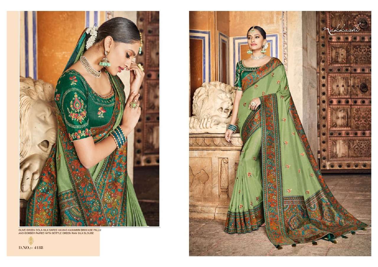 RESHAM BY NAKKASHI 4180 TO 4188 SERIES INDIAN TRADITIONAL WEAR COLLECTION BEAUTIFUL STYLISH FANCY COLORFUL PARTY WEAR & OCCASIONAL WEAR SILK SAREES AT WHOLESALE PRICE