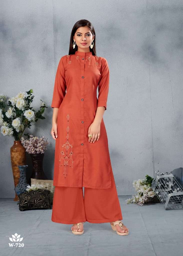 CLASSIC BY SNAPSTYLE 719 TO 722 SERIES BEAUTIFUL STYLISH FANCY COLORFUL CASUAL WEAR & ETHNIC WEAR COTTON SLUB EMBROIDERED KURTIS AT WHOLESALE PRICE