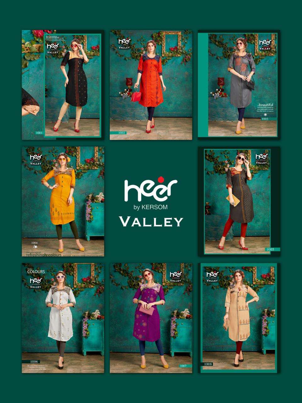 VALLEY BY HEER 1001 TO 1008 SERIES STYLISH FANCY BEAUTIFUL COLORFUL CASUAL WEAR & ETHNIC WEAR HEAVY RAYON BLOCK PRINT KURTIS AT WHOLESALE PRICE