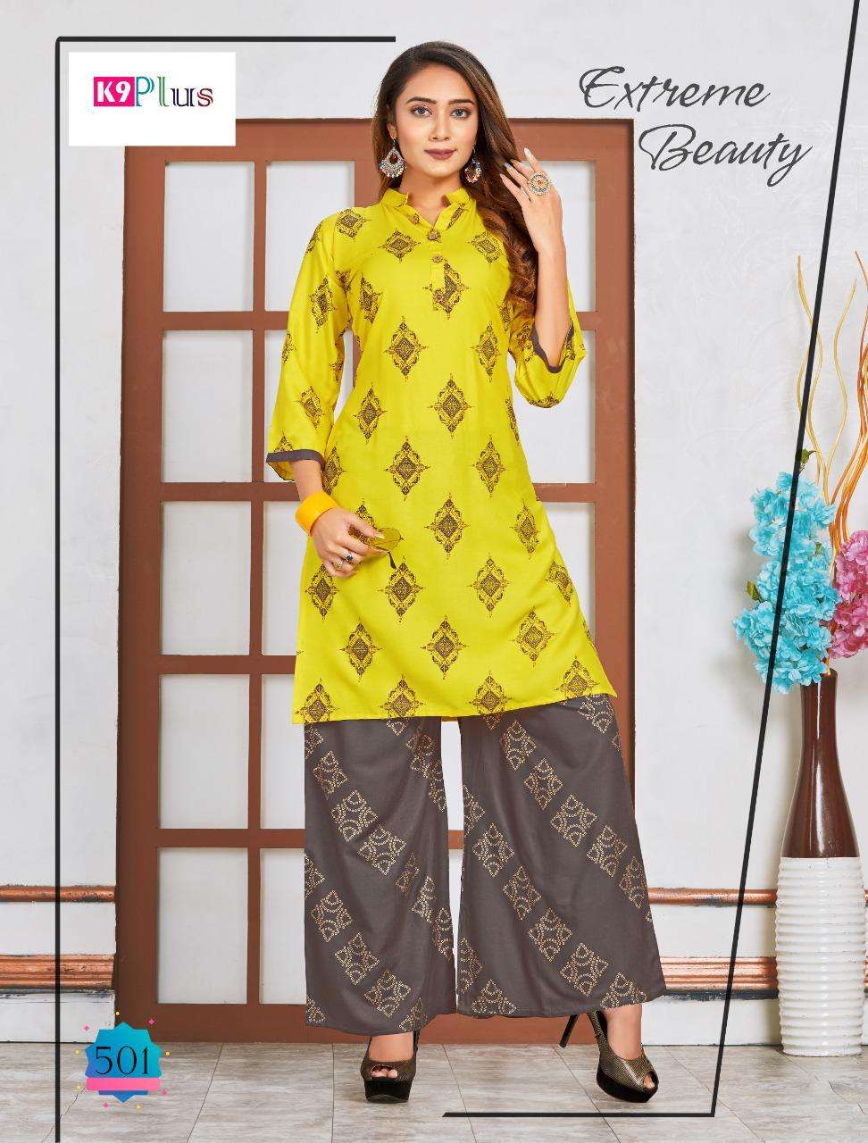 SILVER BY K9 PLUS 501 TO 508 SERIES STYLISH FANCY BEAUTIFUL COLORFUL CASUAL WEAR & ETHNIC WEAR HEAVY RAYON EMBROIDERED KURTIS AT WHOLESALE PRICE