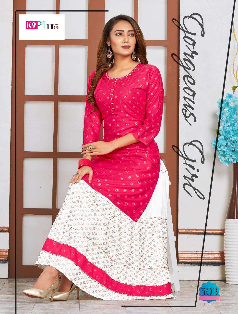 SILVER BY K9 PLUS 501 TO 508 SERIES STYLISH FANCY BEAUTIFUL COLORFUL CASUAL WEAR & ETHNIC WEAR HEAVY RAYON EMBROIDERED KURTIS AT WHOLESALE PRICE
