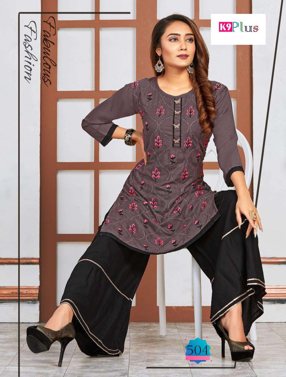 SILVER BY K9 PLUS 501 TO 508 SERIES STYLISH FANCY BEAUTIFUL COLORFUL CASUAL WEAR & ETHNIC WEAR HEAVY RAYON EMBROIDERED KURTIS AT WHOLESALE PRICE