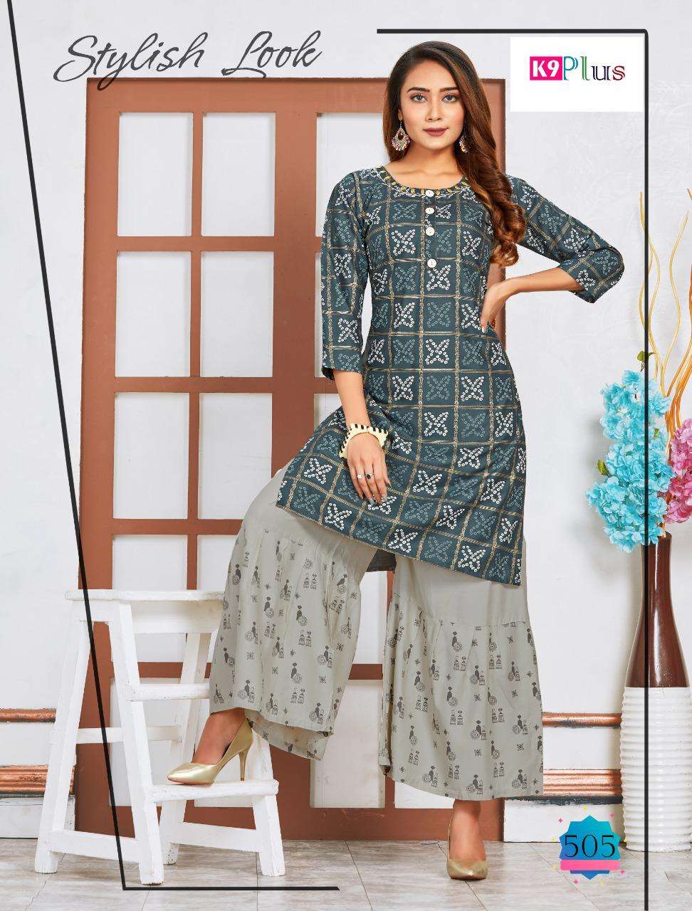 SILVER BY K9 PLUS 501 TO 508 SERIES STYLISH FANCY BEAUTIFUL COLORFUL CASUAL WEAR & ETHNIC WEAR HEAVY RAYON EMBROIDERED KURTIS AT WHOLESALE PRICE