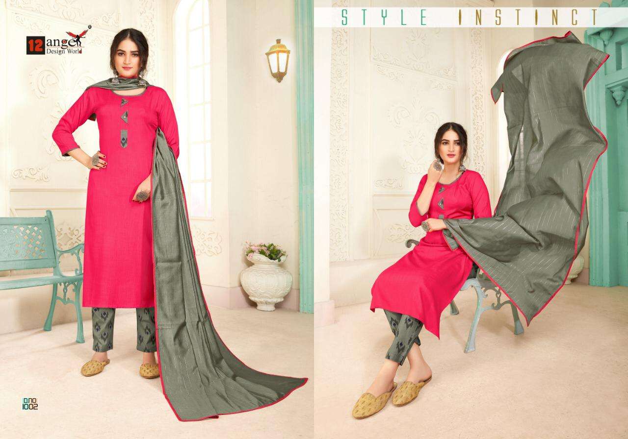 ISHITA VOL-2 BY 12 ANGEL 1001 TO 1006 SERIES BEAUTIFUL SUITS STYLISH FANCY COLORFUL PARTY WEAR & OCCASIONAL WEAR RAYON SLUB PRINTED DRESSES AT WHOLESALE PRICE