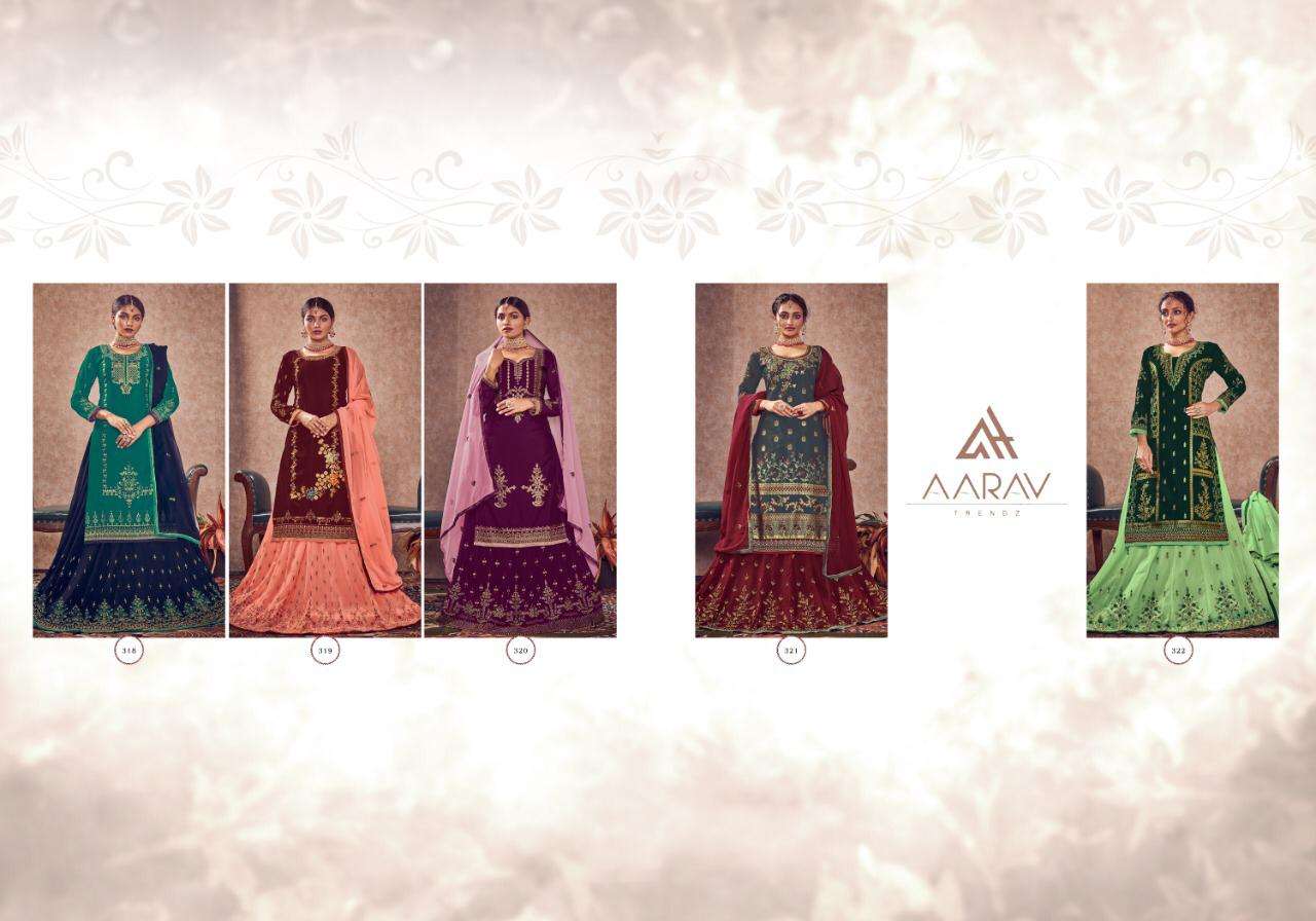 MIRAYA VOL-17 BY AARAV TRENDZ 318 TO 322 SERIES BEAUTIFUL SUITS STYLISH FANCY COLORFUL PARTY WEAR & OCCASIONAL WEAR MEENAKARI JACQUARD DRESSES AT WHOLESALE PRICE