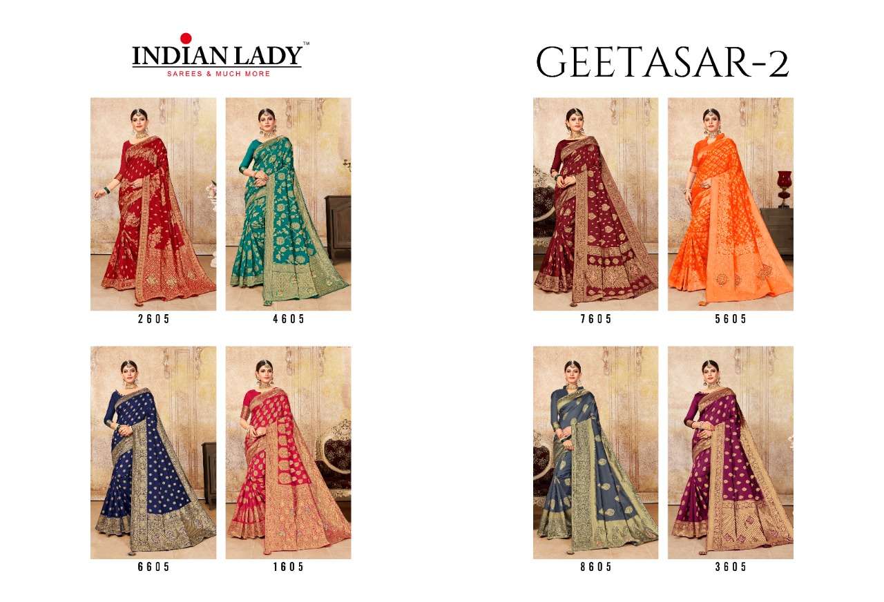GEETASAR VOL-2 BY INDIAN WOMEN INDIAN TRADITIONAL WEAR COLLECTION BEAUTIFUL STYLISH FANCY COLORFUL PARTY WEAR & OCCASIONAL WEAR SOFT SILK SAREES AT WHOLESALE PRICE