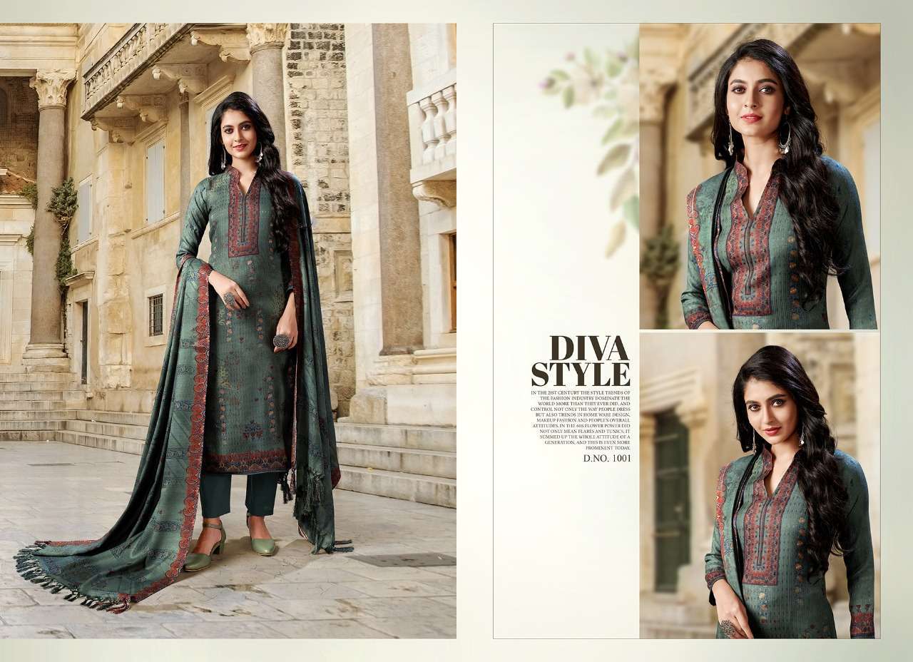 DWISHA BY LOOK FAB 1001 TO 1007 SERIES BEAUTIFUL SUITS STYLISH FANCY COLORFUL PARTY WEAR & OCCASIONAL WEAR PASHMINA PRINTED DRESSES AT WHOLESALE PRICE