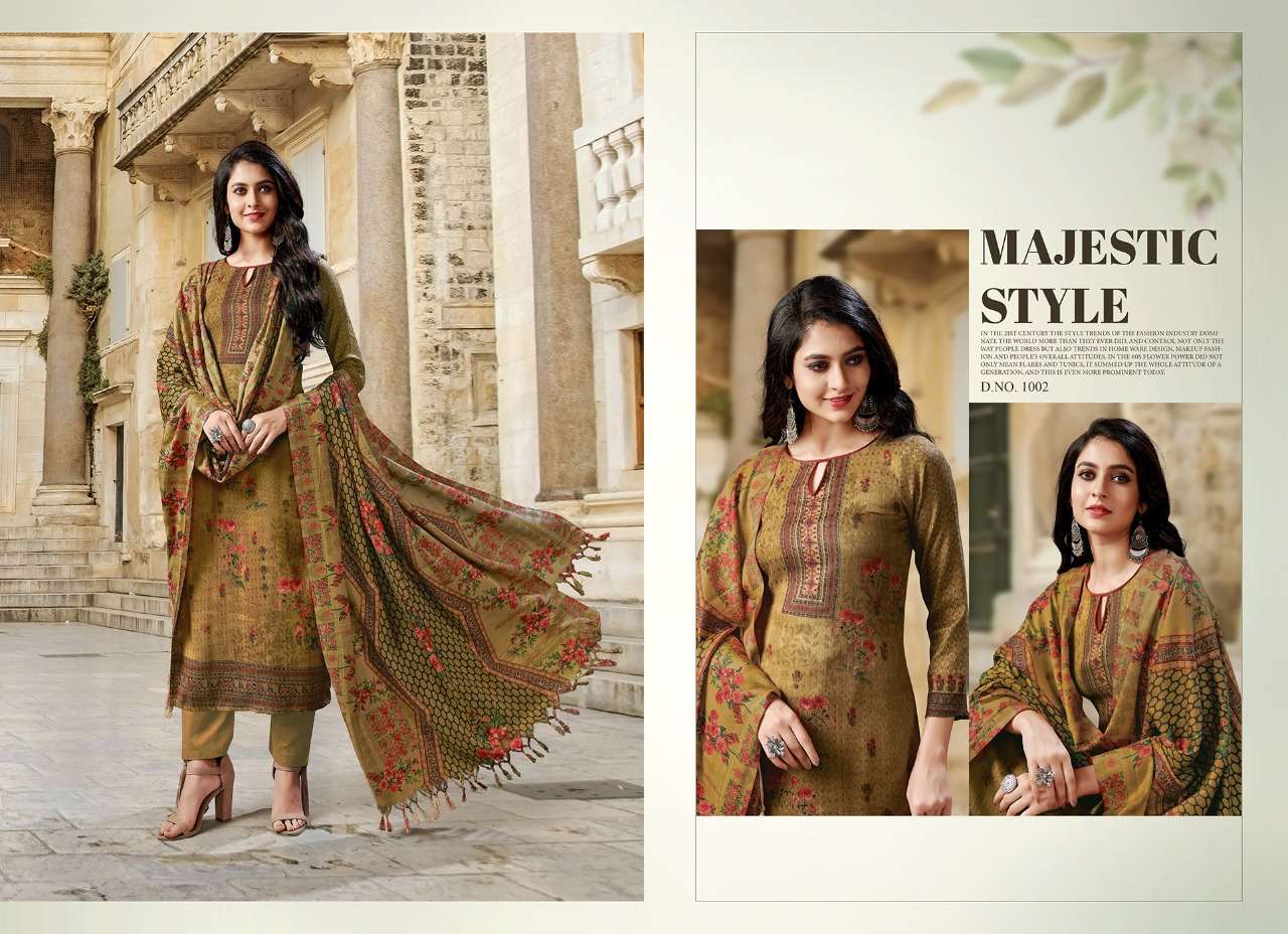 DWISHA BY LOOK FAB 1001 TO 1007 SERIES BEAUTIFUL SUITS STYLISH FANCY COLORFUL PARTY WEAR & OCCASIONAL WEAR PASHMINA PRINTED DRESSES AT WHOLESALE PRICE