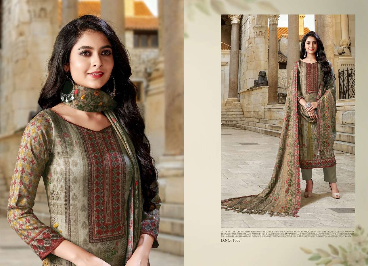DWISHA BY LOOK FAB 1001 TO 1007 SERIES BEAUTIFUL SUITS STYLISH FANCY COLORFUL PARTY WEAR & OCCASIONAL WEAR PASHMINA PRINTED DRESSES AT WHOLESALE PRICE