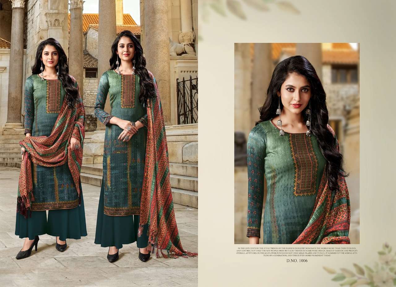 DWISHA BY LOOK FAB 1001 TO 1007 SERIES BEAUTIFUL SUITS STYLISH FANCY COLORFUL PARTY WEAR & OCCASIONAL WEAR PASHMINA PRINTED DRESSES AT WHOLESALE PRICE