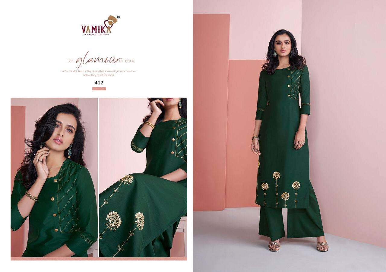 NAZZ VOL-2 BY VAMIKA 409 TO 416 SERIES BEAUTIFUL STYLISH FANCY COLORFUL CASUAL WEAR & ETHNIC WEAR & READY TO WEAR PURE VISCOSE SILK KURTIS AT WHOLESALE PRICE