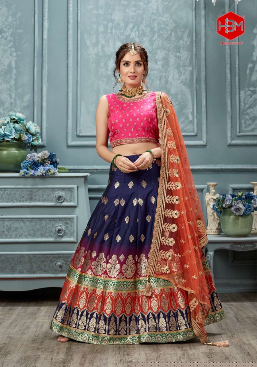 RANGEEN BY HBM 1001 TO 1006 SERIES BRIDAL WEAR COLLECTION BEAUTIFUL STYLISH COLORFUL FANCY PARTY WEAR & OCCASIONAL WEAR BANARASI LEHENGAS AT WHOLESALE PRICE
