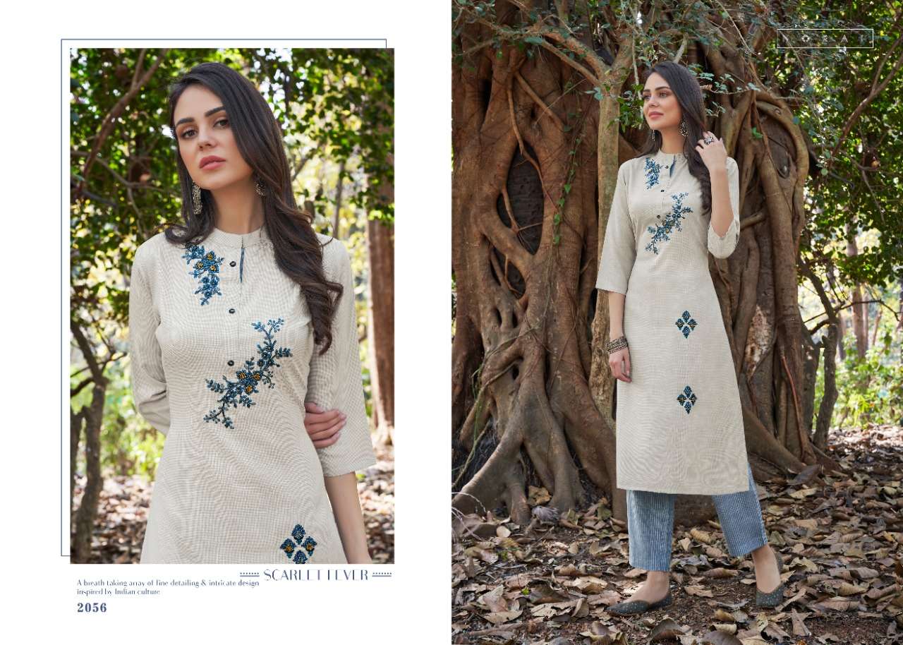 NIPON BY NORAH 2058 TO 2059 SERIES STYLISH FANCY BEAUTIFUL COLORFUL CASUAL WEAR & ETHNIC WEAR RAYON CHECKS EMBROIDERED KURTIS WITH BOTTOM AT WHOLESALE PRICE