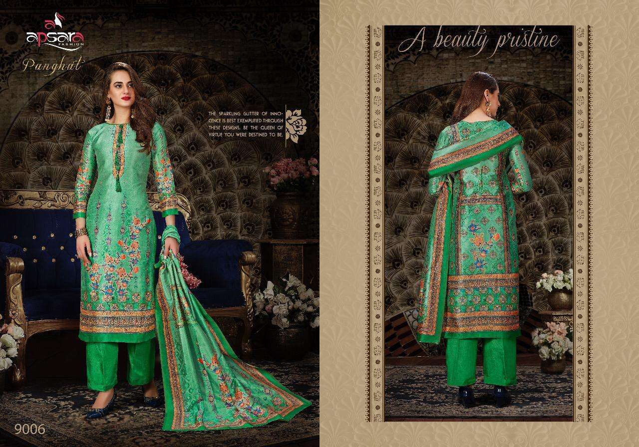 PANGHAT BY APSARA 9001 TO 9010 SERIES BEAUTIFUL STYLISH SHARARA SUITS FANCY COLORFUL CASUAL WEAR & ETHNIC WEAR & READY TO WEAR SILK DIGITAL PRINTED DRESSES AT WHOLESALE PRICE
