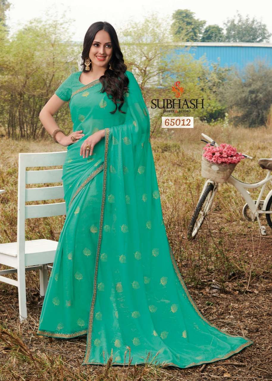 SRINGAR BY SUBHASH SAREES 65001 TO 65013 SERIES INDIAN TRADITIONAL WEAR COLLECTION BEAUTIFUL STYLISH FANCY COLORFUL PARTY WEAR & OCCASIONAL WEAR CHIFFON/GEORGETTE SAREES AT WHOLESALE PRICE
