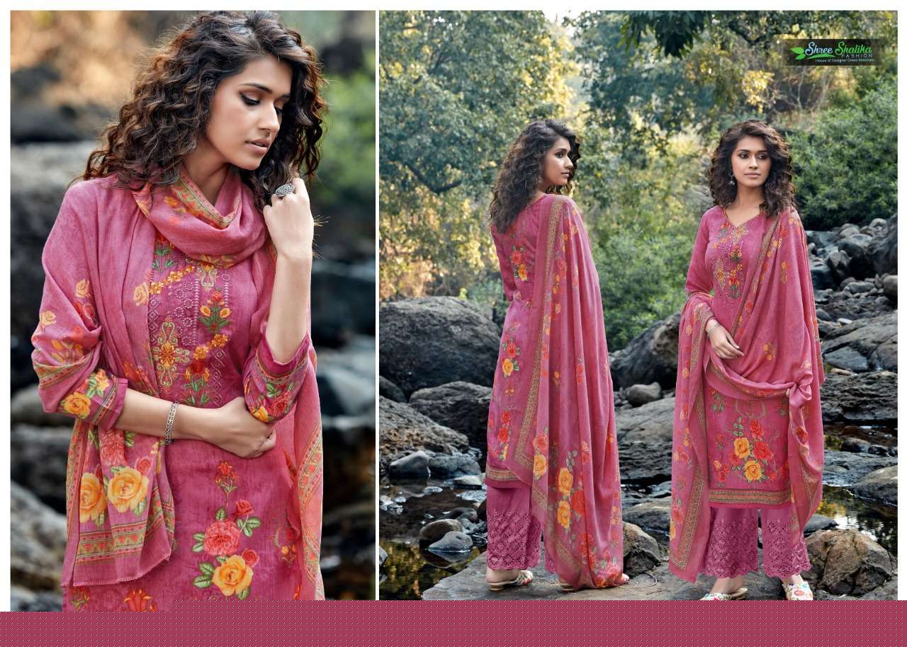 ALMAAS BY SHREE SHALIKA 2301 TO 2308 SERIES BEAUTIFUL STYLISH SHARARA SUITS FANCY COLORFUL CASUAL WEAR & ETHNIC WEAR & READY TO WEAR JAM SATIN WITH EMBROIDERY DRESSES AT WHOLESALE PRICE