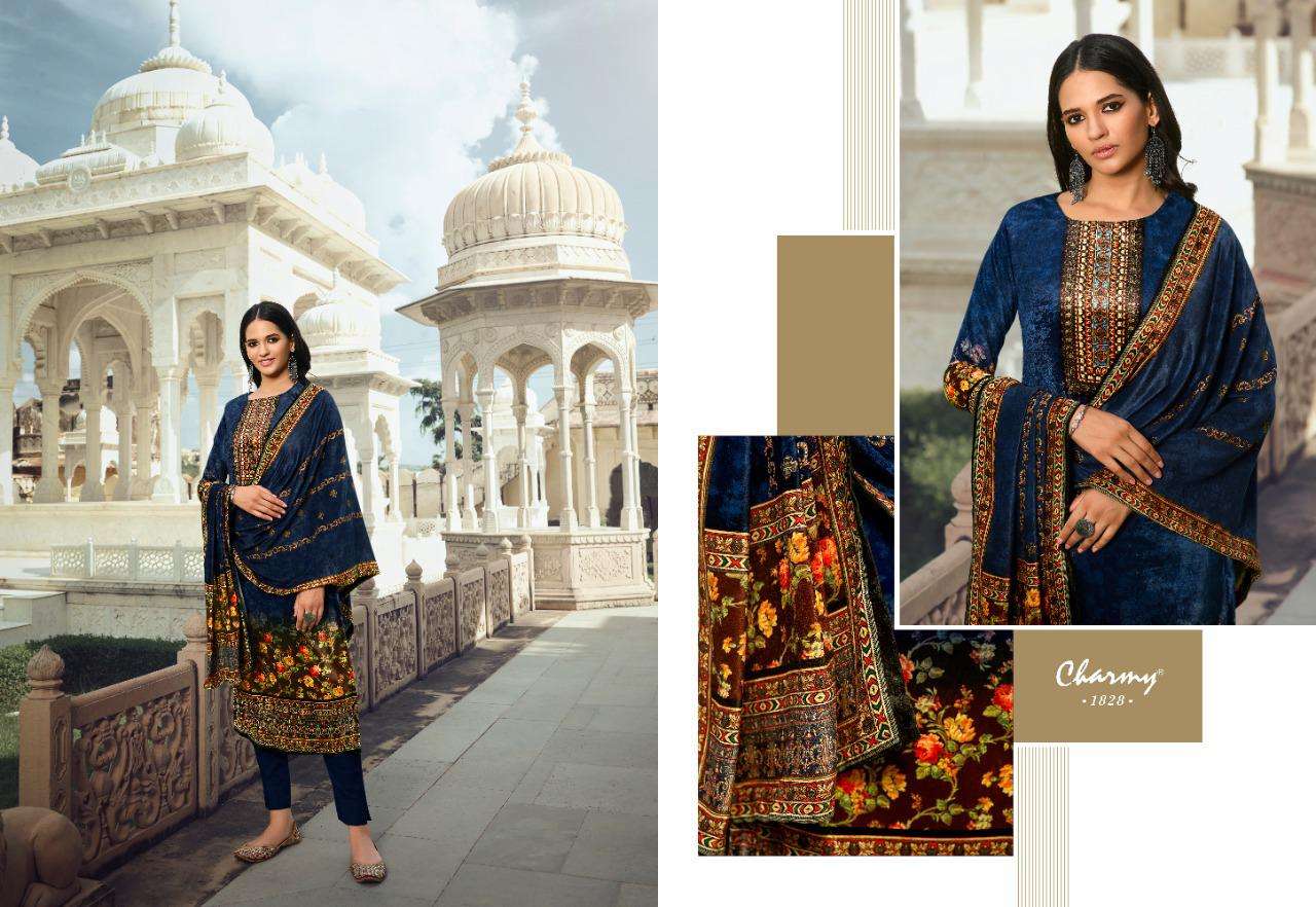 VELVET VOL-2 BY MEERA TRENDZ 1821 TO 1828 SERIES BEAUTIFUL SUITS STYLISH FANCY COLORFUL PARTY WEAR & OCCASIONAL WEAR VELVET DIGITAL PRINTED DRESSES AT WHOLESALE PRICE