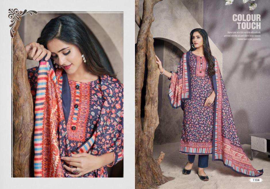 KASHMIRI QUEEN VOL-6 BY BIPSON 1104 TO 1107 SERIES BEAUTIFUL SUITS STYLISH FANCY COLORFUL PARTY WEAR & OCCASIONAL WEAR PASHMINA PRINTED DRESSES AT WHOLESALE PRICE