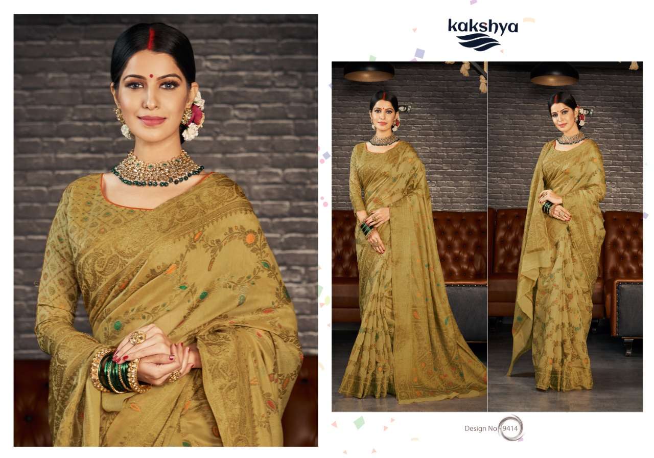 KHUSHBOO VOL-2 BY KAKSHYA 9413 TO 9414 SERIES INDIAN TRADITIONAL WEAR COLLECTION BEAUTIFUL STYLISH FANCY COLORFUL PARTY WEAR & OCCASIONAL WEAR COTTON ZARI SAREES AT WHOLESALE PRICE