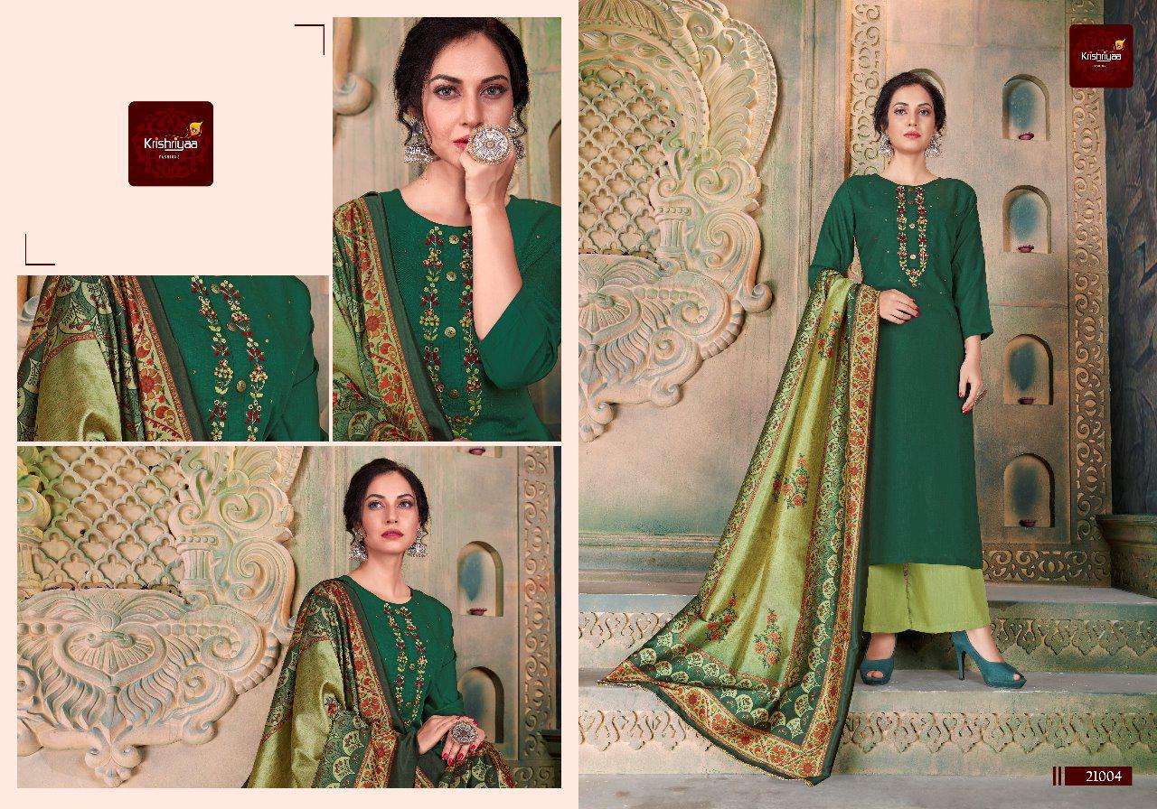 PURITY VOL-5 BY KRISHRIYAA 21004 TO 21008 SERIES DESIGNER BEAUTIFUL COLORFUL PAKISTANI SUITS WITH EMBROIDERED WORK FANCY PARTY WEAR & OCCASIONAL WEAR SLUB SILK DIGITAL PRINTED DRESSES AT WHOLESALE PRICE