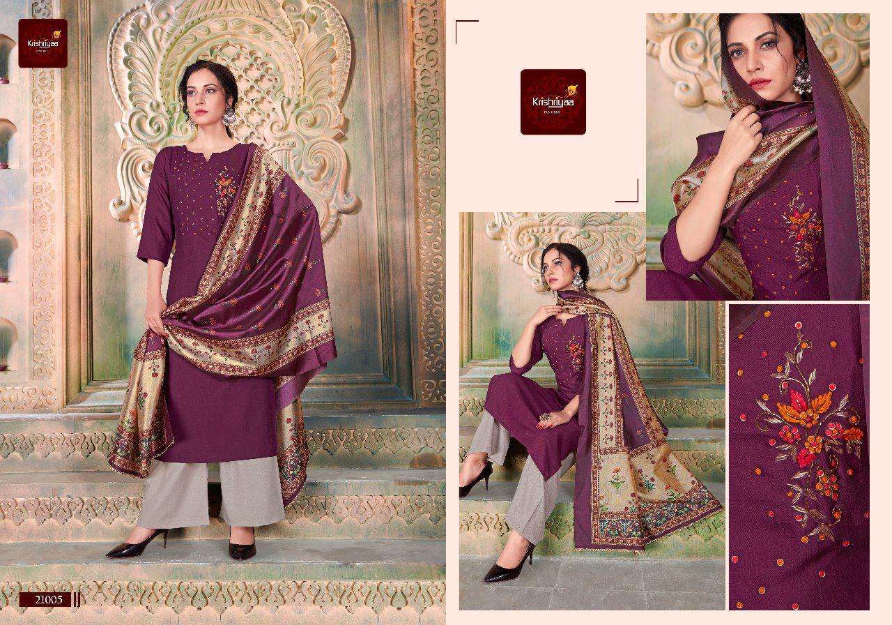 PURITY VOL-5 BY KRISHRIYAA 21004 TO 21008 SERIES DESIGNER BEAUTIFUL COLORFUL PAKISTANI SUITS WITH EMBROIDERED WORK FANCY PARTY WEAR & OCCASIONAL WEAR SLUB SILK DIGITAL PRINTED DRESSES AT WHOLESALE PRICE