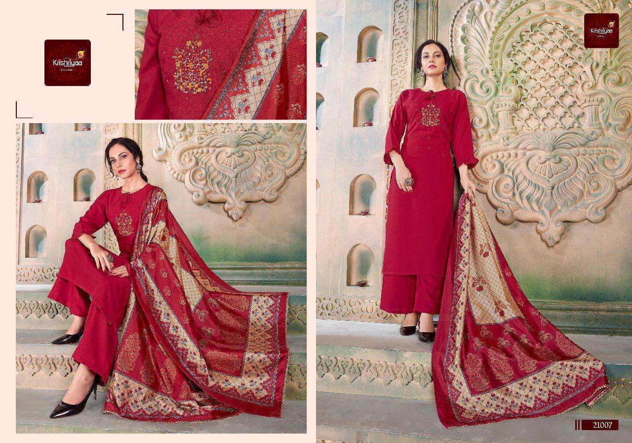 PURITY VOL-5 BY KRISHRIYAA 21004 TO 21008 SERIES DESIGNER BEAUTIFUL COLORFUL PAKISTANI SUITS WITH EMBROIDERED WORK FANCY PARTY WEAR & OCCASIONAL WEAR SLUB SILK DIGITAL PRINTED DRESSES AT WHOLESALE PRICE