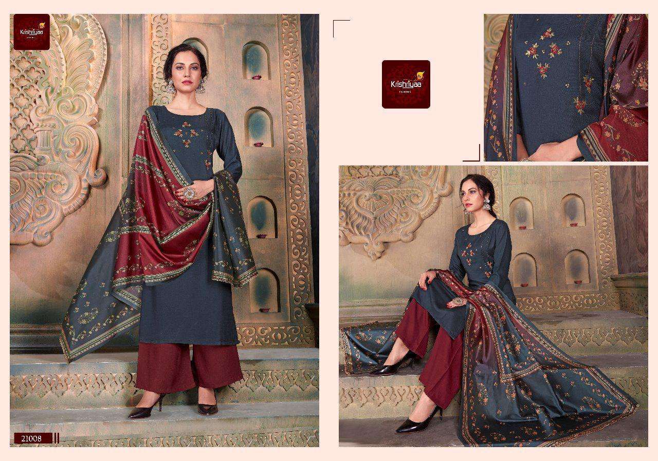 PURITY VOL-5 BY KRISHRIYAA 21004 TO 21008 SERIES DESIGNER BEAUTIFUL COLORFUL PAKISTANI SUITS WITH EMBROIDERED WORK FANCY PARTY WEAR & OCCASIONAL WEAR SLUB SILK DIGITAL PRINTED DRESSES AT WHOLESALE PRICE