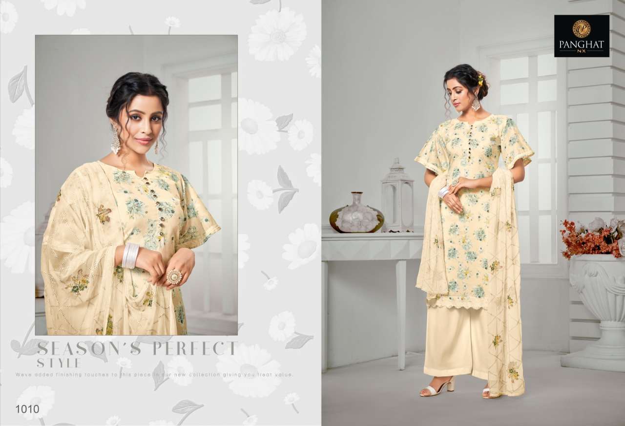 NAZAKAT BY PANGHAT NX 1008 TO 1014 SERIES BEAUTIFUL SUITS STYLISH FANCY COLORFUL PARTY WEAR & OCCASIONAL WEAR PURE JAM COTTON PRINTED DRESSES AT WHOLESALE PRICE