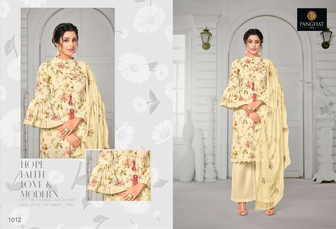NAZAKAT BY PANGHAT NX 1008 TO 1014 SERIES BEAUTIFUL SUITS STYLISH FANCY COLORFUL PARTY WEAR & OCCASIONAL WEAR PURE JAM COTTON PRINTED DRESSES AT WHOLESALE PRICE
