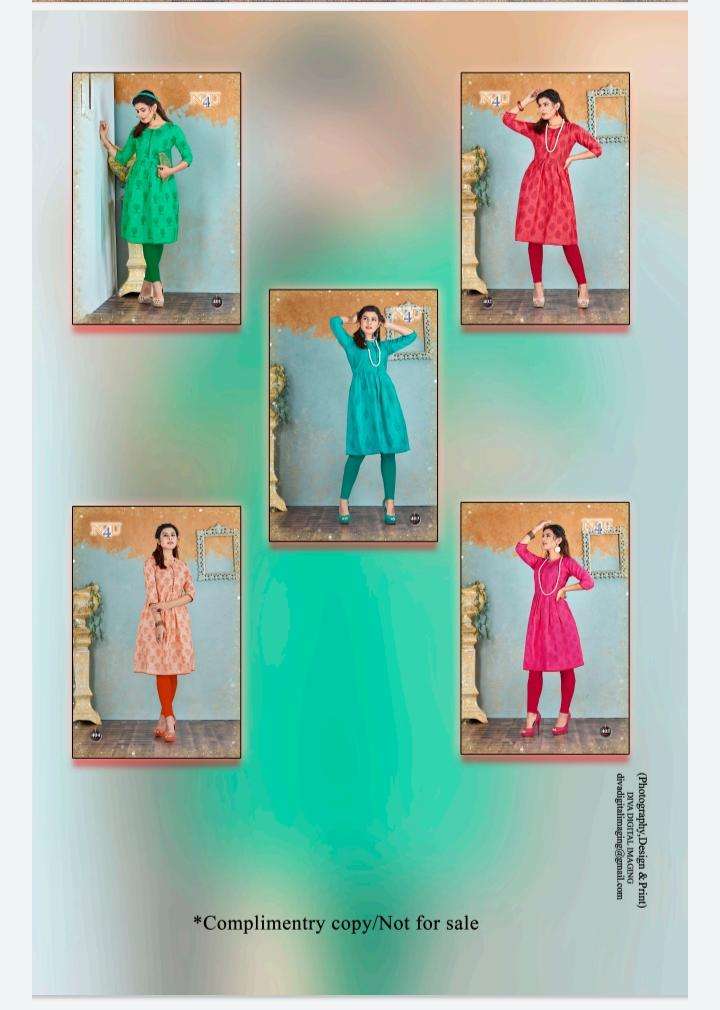 NURANI BY N4U 401 TO 405 SERIES BEAUTIFUL STYLISH FANCY COLORFUL CASUAL WEAR & ETHNIC WEAR COTTON SLUB IKKAT PRINTED KURTIS AT WHOLESALE PRICE