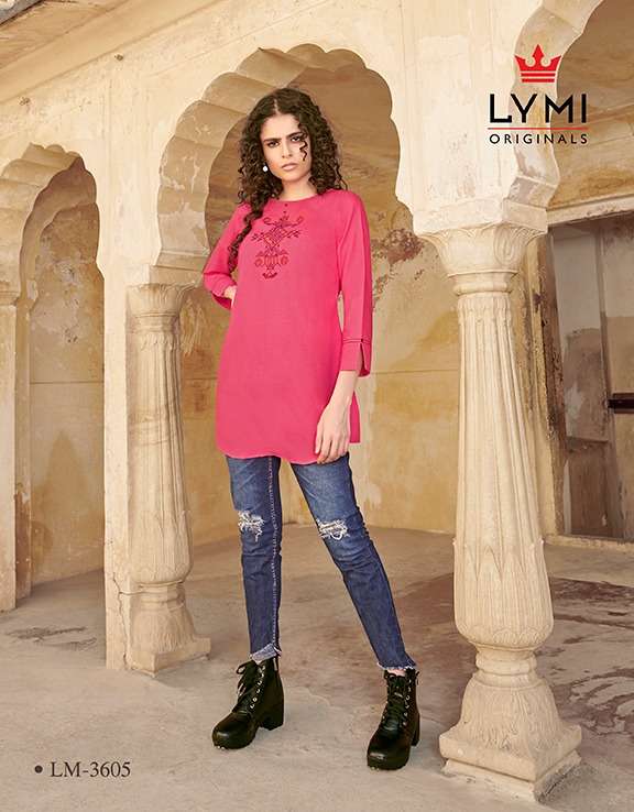 ARTWORK BY LYMI ORIGINAL 3601 TO 3608 SERIES BEAUTIFUL STYLISH FANCY COLORFUL CASUAL WEAR & ETHNIC WEAR RAYON FLEX WITH EMBROIDERY KURTIS AT WHOLESALE PRICE