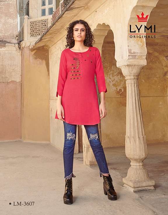 ARTWORK BY LYMI ORIGINAL 3601 TO 3608 SERIES BEAUTIFUL STYLISH FANCY COLORFUL CASUAL WEAR & ETHNIC WEAR RAYON FLEX WITH EMBROIDERY KURTIS AT WHOLESALE PRICE