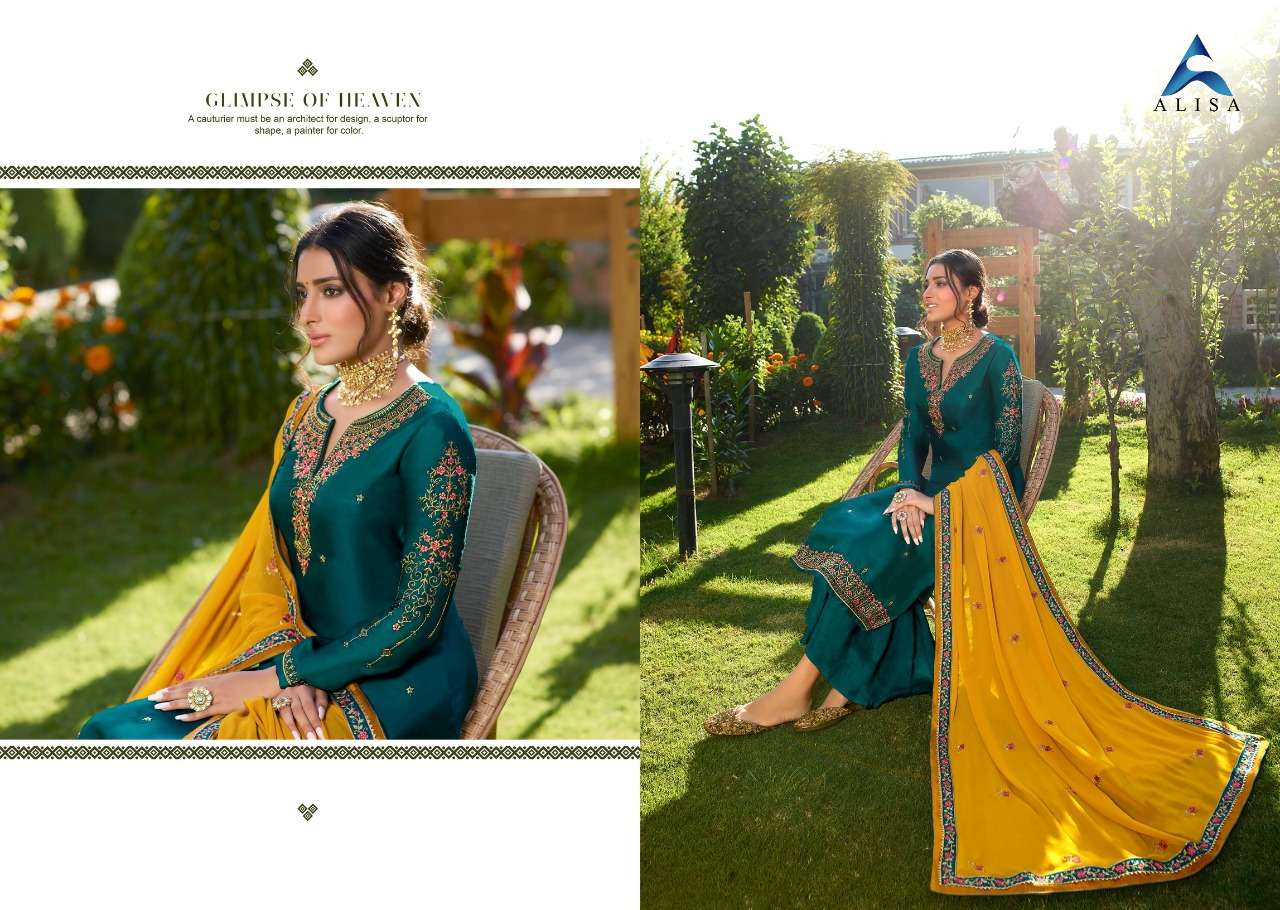 CINDRELA BY ALISA 6501 TO 6506 SERIES BEAUTIFUL SUITS COLORFUL STYLISH FANCY CASUAL WEAR & ETHNIC WEAR SATIN GEORGETTE WITH HEAVY EMBROIDERY DRESSES AT WHOLESALE PRICE