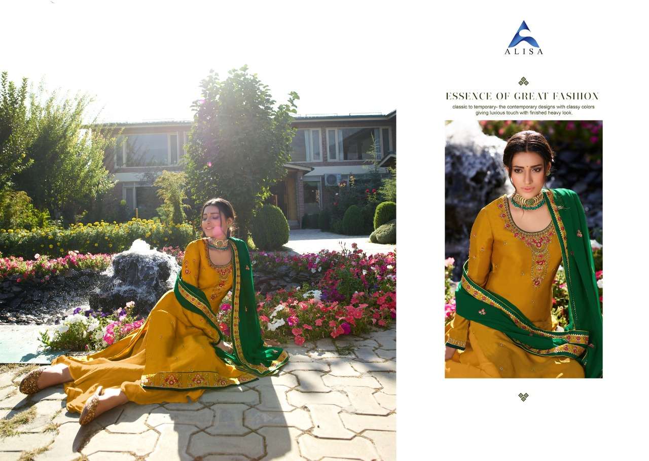 CINDRELA BY ALISA 6501 TO 6506 SERIES BEAUTIFUL SUITS COLORFUL STYLISH FANCY CASUAL WEAR & ETHNIC WEAR SATIN GEORGETTE WITH HEAVY EMBROIDERY DRESSES AT WHOLESALE PRICE