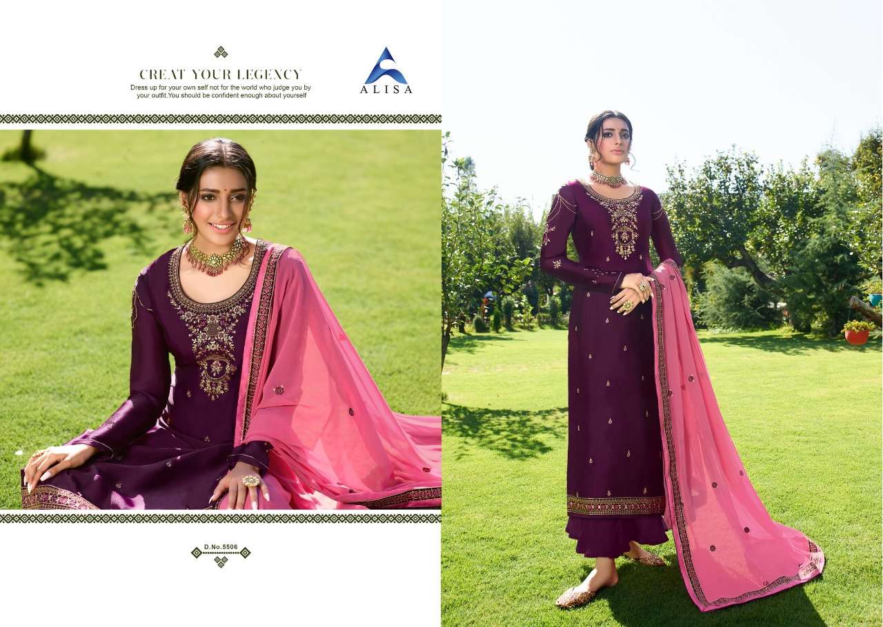 CINDRELA BY ALISA 6501 TO 6506 SERIES BEAUTIFUL SUITS COLORFUL STYLISH FANCY CASUAL WEAR & ETHNIC WEAR SATIN GEORGETTE WITH HEAVY EMBROIDERY DRESSES AT WHOLESALE PRICE
