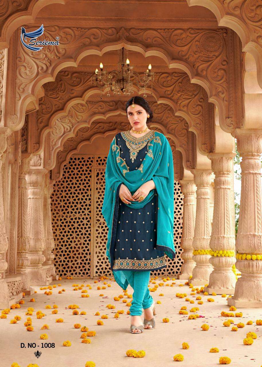 SHAHNAZ BY SPARROW 1008 TO 1011 SERIES BEAUTIFUL SUITS COLORFUL STYLISH FANCY CASUAL WEAR & ETHNIC WEAR SATIN GEORGETTE WITH EMBROIDERY DRESSES AT WHOLESALE PRICE