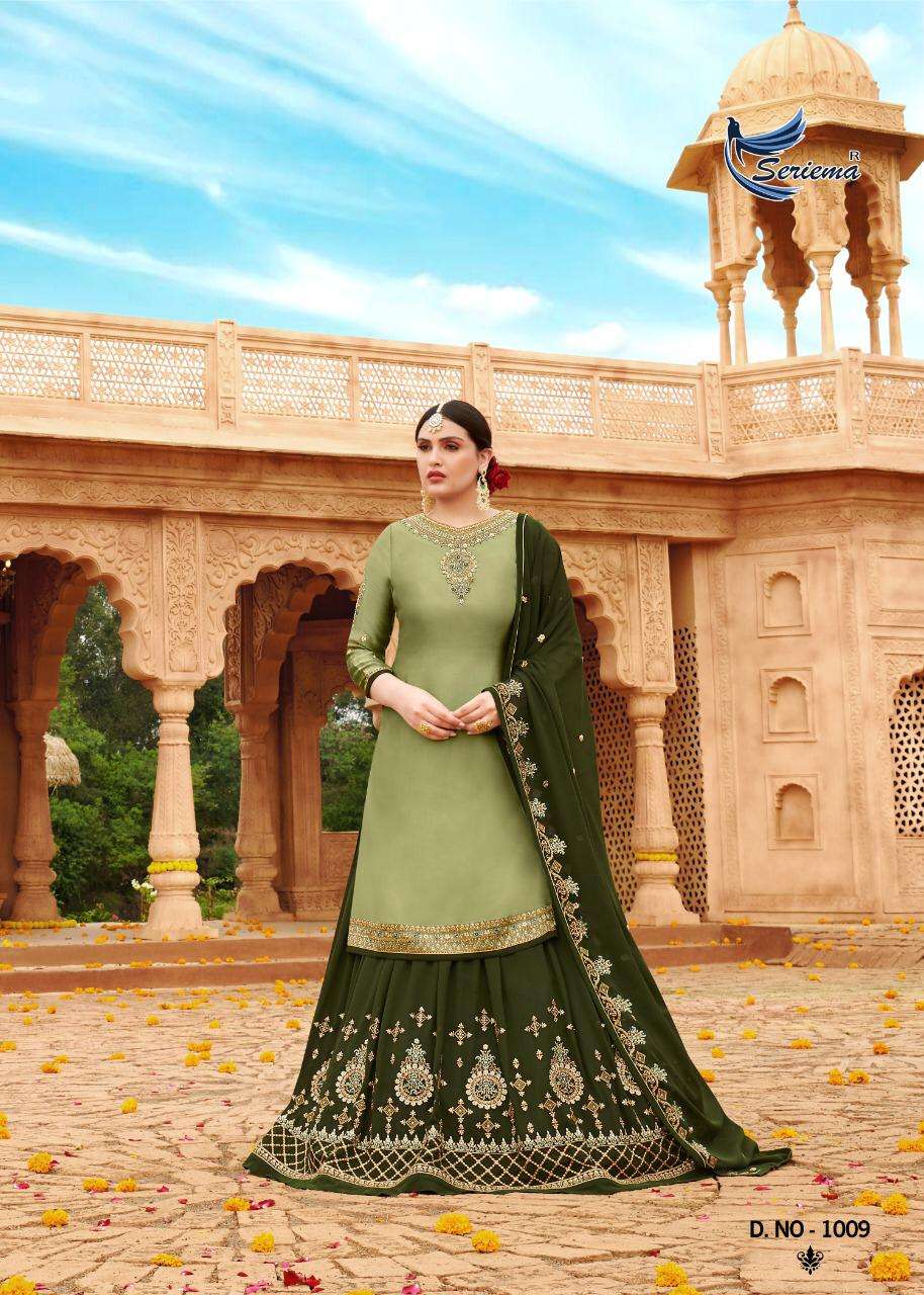 SHAHNAZ BY SPARROW 1008 TO 1011 SERIES BEAUTIFUL SUITS COLORFUL STYLISH FANCY CASUAL WEAR & ETHNIC WEAR SATIN GEORGETTE WITH EMBROIDERY DRESSES AT WHOLESALE PRICE