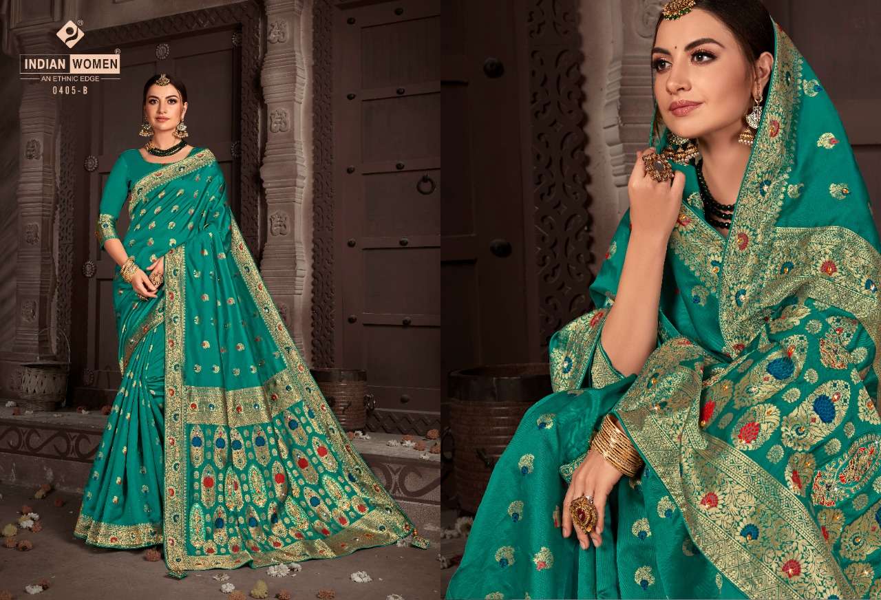 INDRAPRASTHA BY INDIAN WOMEN INDIAN TRADITIONAL WEAR COLLECTION BEAUTIFUL STYLISH FANCY COLORFUL PARTY WEAR & OCCASIONAL WEAR TWO TONE SILK SAREES AT WHOLESALE PRICE