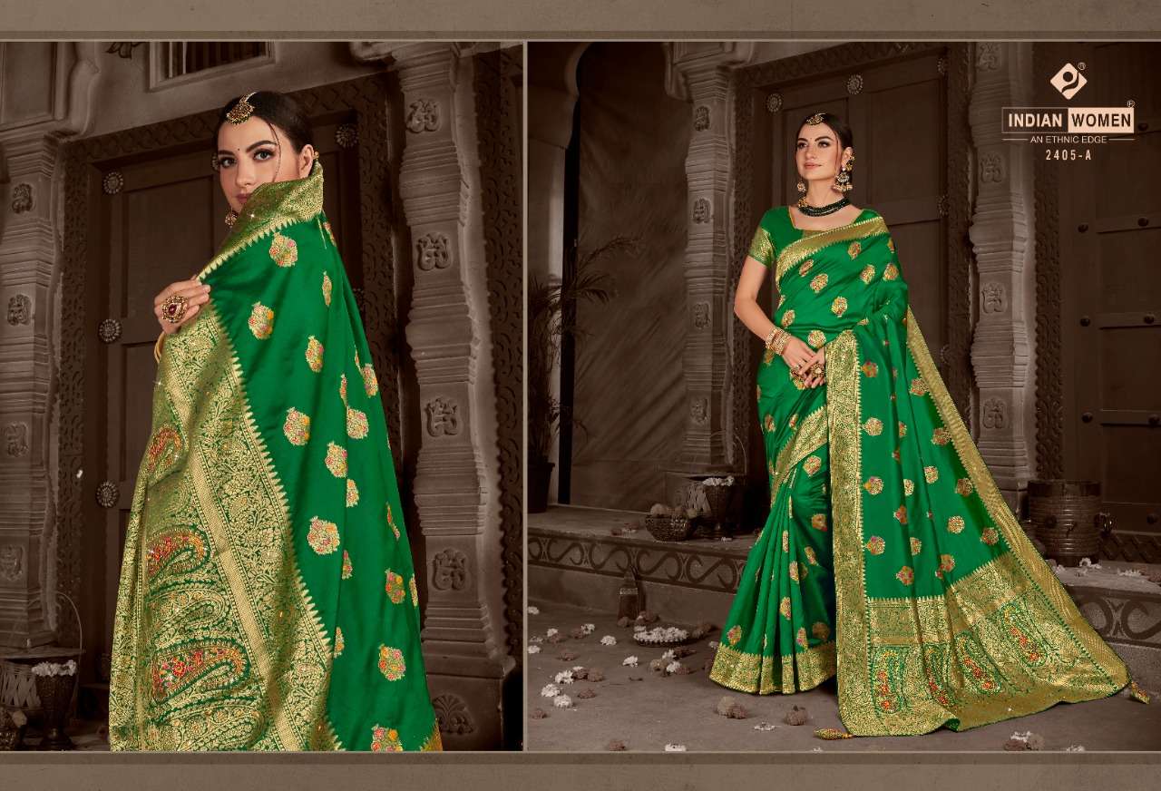 INDRAPRASTHA BY INDIAN WOMEN INDIAN TRADITIONAL WEAR COLLECTION BEAUTIFUL STYLISH FANCY COLORFUL PARTY WEAR & OCCASIONAL WEAR TWO TONE SILK SAREES AT WHOLESALE PRICE